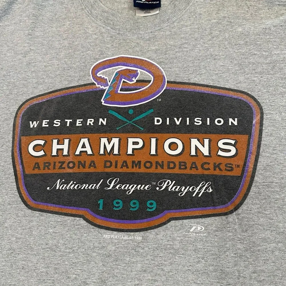 Vintage  Arizona Diamondbacks Western Division Champions T-Shirt Men XL 1999 - Picture 3 of 11